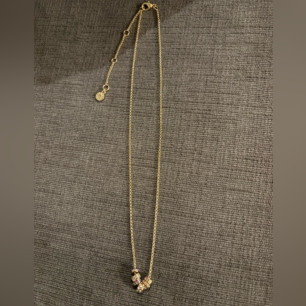 BaubleBar Elegant Multicolor Cluster Gold Pendant Necklace- NWT - Picture 2 of 5